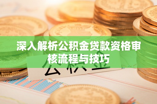 栾川深入解析公积金贷款资格审核流程与技巧