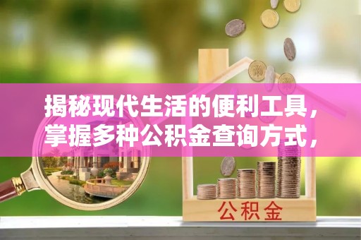 栾川揭秘现代生活的便利工具，掌握多种公积金查询方式，让财富管理更轻松