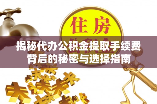 栾川揭秘代办公积金提取手续费背后的秘密与选择指南